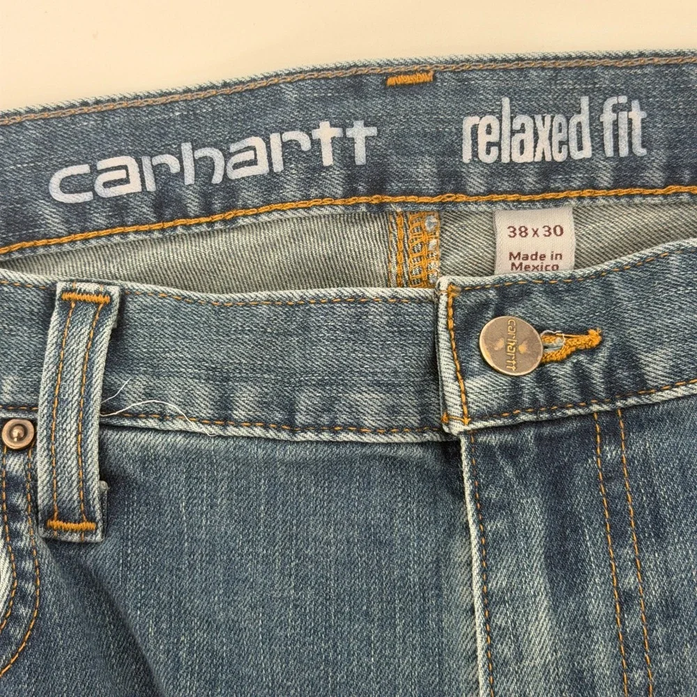 Carhartt Relaxed Fit Straight Leg Jeans Mens 38x30 Medium Wash Blue 102804-964